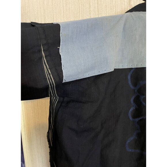 Traditional Japanese Happi Coat Kanji Print Striped Open Front Size Fits L-XL - Picture 9 of 16